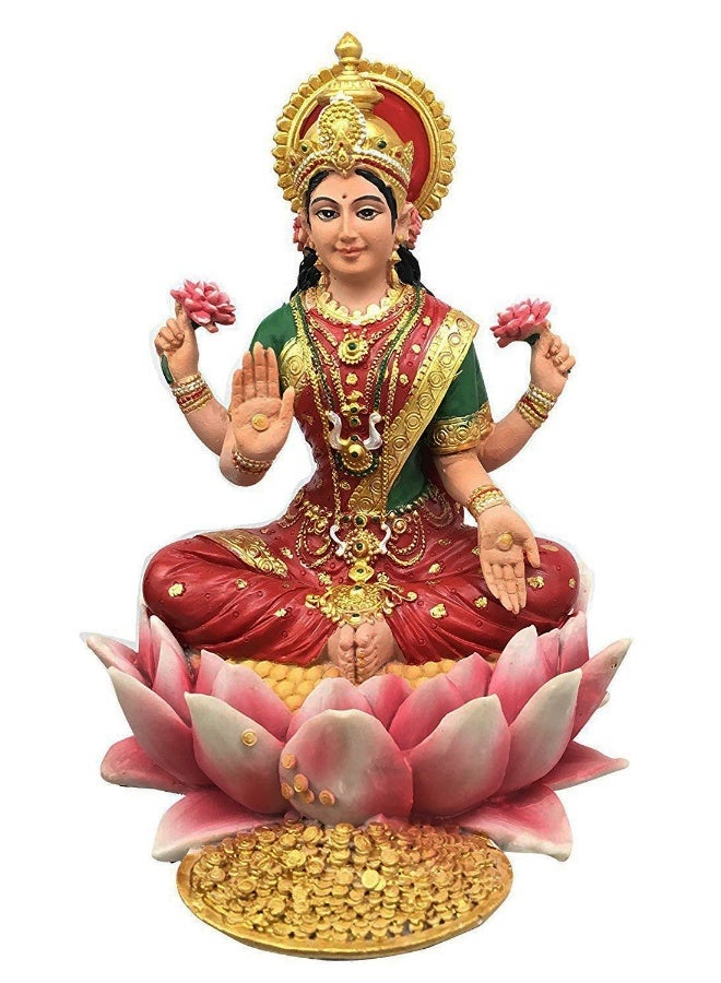 PT Pacific Trading Lakshmi Hindu Goddess on Lotus Statue Sculpture - Image 1